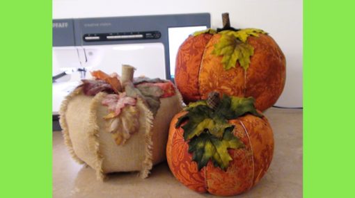 Designer Fabric Pumpkins Online Sewing Embroidery Class